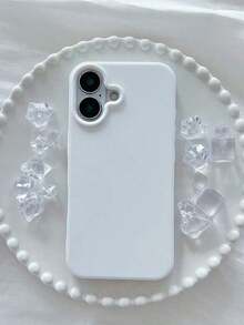 1pc Cute Solid Color Matte Large Hole Full Coverage TPU Shockproof Phone Case Compatible With Apple 17/16/15/14/13/12/11/XSMAX/X/XS/XR/7PLUS/8PLUS/7/8 - 款式2(1pc) - 查看 2