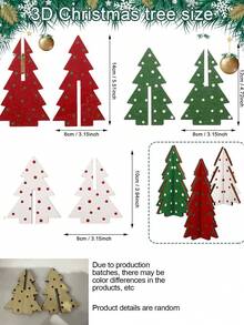 Juego de árboles de Navidad - 3 piezas de decoraciones de escritorio de madera con estampado de lunares, adecuado para centro de mesa festivo y decoración navideña de bandeja escalonada. 3 piezas de árboles de Navidad rústicos de mesa, decoración navideña rústica de granja para el hogar, centros de mesa navideños para mesa pequeña, árboles de Navidad para bandejas escalonadas (estilo de lunares 3D). - Multicolor - Ver 6