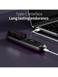 无线直发梳，便携式负离子热梳，适用于直发或微卷发，质地柔软，防烫设计，连续使用时间长达30分钟，35W USB充电式直发梳，3档温度设置，30秒快速加热，2000mAh大容量电池，是节日送礼的理想之选。