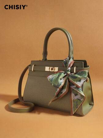 CHISIY Fashion Clasp Handbag Crossbody Bag, Women's Small Square Bag, Minimalist Versatile Commuter Bag, Black Shoulder Bag, Leather Patchwork Tote Bag, Elegant Formal Event Bag, New Women Handbag, Recommended Holiday Gift