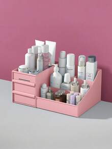 Makeup Organizer Box, Desktop Storage Stand, Rotating Pen Holder For Office Supplies And Cosmetic Brushes.Drawer-Style Vanity Box Dressing Table Surface Cosmetic Organiser Compartmentalised Storage Box Dormitory Storage Rack.Secret Santa Gifts For Women.Valentine's Day Gift.Christmas Gift. - Multicolor - View 8
