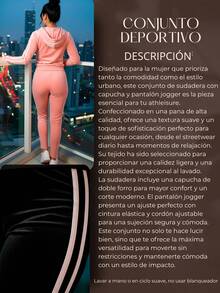 Conjunto de pants deportivo y casual para mujer, colores lisos, con líneas verticales en los laterales, tela tipo terciopelo de poliéster y spandex, apto para temporadas de primavera, verano y otoño. pants sin bolsillos de ajuste regular con bota semi-entubada, talle de cintura natural. Sudadera deportiva, cuello redondo con capucha, silueta de ajuste regular, cierre con cremallera y bolsillos frontales tipo canguro funcionales. Muy fresco y cómodo, ideal para hacer deporte al aire libre, caminata en el parque o para ir al gimnasio. - Rojo violeta - Ver 5