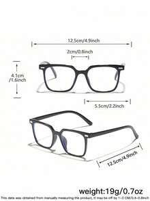 2 PIEZAS Gafas de moda con montura cuadrada básica y casual, bloqueo de luz azul, adecuadas para adolescentes de 12 a 16 años, ideales para lectura diaria y uso al aire libre. - Multicolor - Ver 5