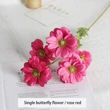 1pc Artificial 6-Head Butterfly Flower, Photography Prop Butterfly Flower Decor Fake Flower Arrangement, Wedding Aisle Decoration