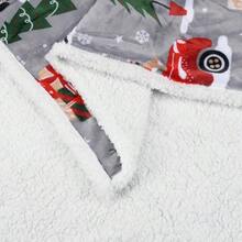 Sherpa Throw Blanket, Xmas Theme Throws, Plush Fleece Couch Blanket Soft, Comfy, Cozy, Fluffy, Warm 50x60 Inch, Truck - 50"x60" + Truck - View 5