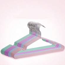 10个/20个装不锈钢加厚防滑晾衣架，多功能家用成人衣架，家用晾衣架，成人学生宿舍晾衣架，铁艺晾衣架，落地式卧室晾衣架 - 彩色 - 查看 6