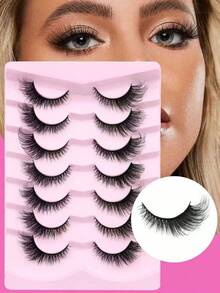7 Pairs Of Cat-Eye False Eyelashes That Mimic Natural Vision, Naturally Add Curl And Thickness, Create A Charming Smoky Cat-Eye Effect, Dramatic Fluffy Look, Suitable For Various Occasions - Cat Eye Lashes - View 3