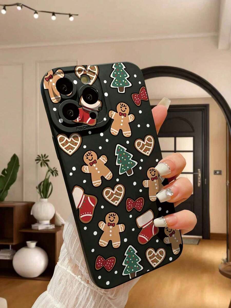 Funda para  con temática navideña apta para los modelos  16E, 15, 14, 13, 12 y 11/XS MAX/XR/MINI/Pro/PLUS/Pro MAX. Compatibles con las series  S24 Ultra/S23 FE/S22 Plus/S21/S20/A81/A55/A54/A35/A34/A32/A25/A24/A21S/A16/A15/A13/A12/A06/A05/A04/A03, OPPO Reno/FIND/A/F, VIVO Y, /Redmi/POCO/NOTE, /PURO70/NOVA13i/12I y Honor X/MAGIC. Esta funda de TPU para móvil ofrece protección contra golpes, caídas y manchas, lo que la convierte en una opción imprescindible para uso personal o para regalar. Ideales para San Valentín, Halloween, Año Nuevo y otras ocasiones festivas. - Negro - Ver 1