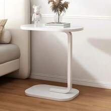 Multi-Functional C-Shaped Side Table, With A Sturdy Metal Frame, It Saves Space And Is Easy To Move. It Is A Compact Coffee Table Suitable For Decoration In Living Rooms And Bedrooms, And Also Suitable For Outdoor Use. It Is The Top Choice For Gifts Or Personal Use. - trắng - Xem 5