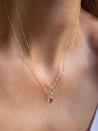 S925 Sterling Silver Four Leaf Clover Necklace - Good Luck Birthstone Charm-Jewelry For Women