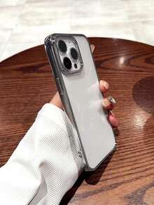 シンプルな黒色のアクリル透明電話ケース、 17 Pro Max/17 Pro/17 Air/17/16 Pro Max/16/16 Pro/16 Plus/11/15/15 Pro/15 Pro Max/12/13/14 Pro Max/XS/XR/11 Pro/11 Pro Max/12 Pro/12 Pro Max/13 Pro/13 Pro Max/7 Plus/14 Pro/14 Pro Max/14 Plus/7 Plus/8 Plus/8/SE2/12 Mini/13 Mini/16Eに対応、耐久性があり黄変防止のハードシェル - シルバー - チェックする 10