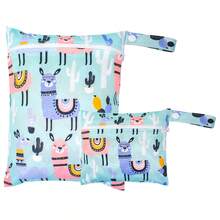 Bolsa impermeável reutilizável para roupas de banho, viagens, praia, piscina, banho, fraldas, roupas de ginástica e ioga sujas, artigos de higiene pessoal e para guardar itens na creche. Possui um bolso com zíper (tamanhos P e M).