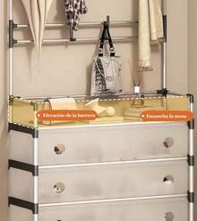 Multipurpose Shoe Rack And Clothes Rack, 4-Tier Organizer For Shoes, Clothes, Bags, Accessories, Holds 15 Pairs, With Dustproof Cover, Easy To Assemble (White) - White - View 3
