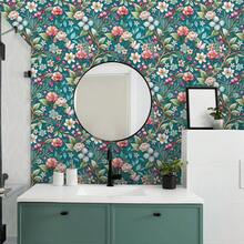 1 Roll Vintage Floral Peel And Stick Wallpaper, Waterproof, Removable, Easy To Install, Durable, Seamless Jointing, Suitable For Home Decor, Bedroom, Living Room, Kitchen Wall DIY, Furniture Renewal, Holiday Gift, 17.32 X 118.11/196.85/393.7 Inches