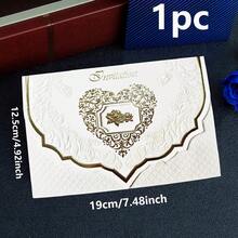 1/5/10 st utsökt glitterinbjudningsbrev, exklusivt kärleksinbjudningsbrev, förgyllt personligt glitterhälsningskort, lämplig för bröllopsdagar, brudfester, förlovningsfester och inbjudningar till årsdagsmiddagar. - Multifärgad - Visa 5