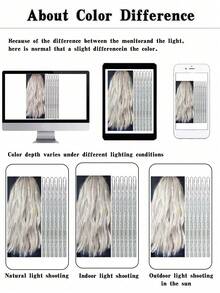 Holographic Glitter Hair Tinsel, Heat Resistant Shiny Hair Tinsel, For Christmas, New Year Party - Silver - View 9