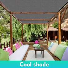 High-Durability Outdoor Sunshade Net - UV & Heat Resistant, Large Shade Sail For Patio And Garden, Grey - Grey - View 5