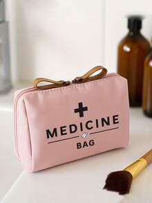 Retro Medizintasche für Frauen mit Reise-Organizer - Themen-Kosmetiktasche, mit Medikamentenetiketten-Design, Schwarz-Weiß-Kreuz-Muster (2 Reißverschlussarten werden zufällig versendet) - kompakte Kulturtasche mit mehreren Fächern, geeignet für Reisen, Krankenhaus, Klinik - ideales Geschenk zum Geburtstag/Weihnachten/Jahrestag für Krankenschwestern, Ärzte, Apotheker - strapazierfähiges tägliches und Notfall-Packelement - Verschiedenfarbig - Übersicht 6