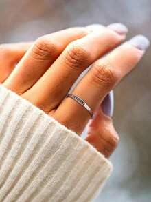 Nooxian 1 pieza Anillo de acero inoxidable con fase lunar que brilla en la oscuridad, para mujer, brilla después de cargarse, no brilla sin cargarse - Plateado - Ver 8