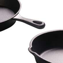 Sartenes, Sartén Pequeño De Hierro Fundido, Sartenes Baterias De Cocina Antiadherente, 20cm - Negro - Ver 6