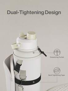 POWCAN Water Bottle Holder with Strap, Fits 32/40 oz Bottle, Adjustable Shoulder Strap with Phone Pocket, Neoprene Sleeve, Water Bottle Carrier Bag for Hiking, Travelling and Camping - 燕麥色 - 查看 8