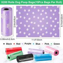 15/45/60/90pcs Disposable Plastic Cat And Dog Poop Bags, Suitable For Outdoor Walks And Travel. Multiple Colors Available. Pet Poop Bags, Dog Poop Bags, Leak-Proof, Thick Garbage Bags, Collection Bags, Garbage Bags, Compostable, Cute Poop Design Garbage Bags (15pcs/Roll). - Multicolor - View 3
