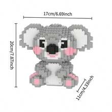 1035pcs Cute Koala Building Blocks Toy Set | Creative, Educational Small Particle Assembly, Puzzle, Plug-In Toy | PP Material, Gray | Suitable For Front Desk, Living Room, Study, Office Decor | Holiday Gift, Valentine's Day, Christmas Eve, Christmas, New Year Gift. - Multicolor - View 8