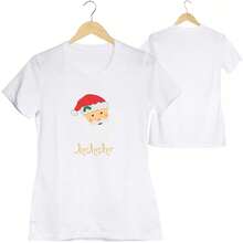 Camiseta Feliz Natal 100% Algodão Tshirt Feminina Barato E4 - Branco - Visão 2