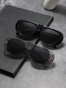 1pc/2pcs Men Fashionable Cycling Glasses , Classic Popular Design Elegant, Very Y2k, Elegant, Versatile, Great For Travel, Party, Beach,Vacay Vibes, Driving, Business, Thanksgiving And Christmas Gifts - Black - View 12