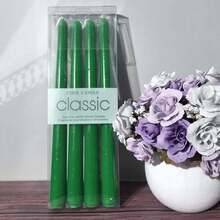Conjunto de 4 velas verdes comuns de 25 cm (10 polegadas), cada uma com duração de 8 horas, diversas opções de cores, ideais para decoração de casa, quarto, feriados, festas, casamentos, escritórios, presentes de volta às aulas, presentes para melhores amigas, presentes para mulheres e presentes de inverno. - Multicolorido - Ver 15