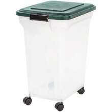 IRIS USA 5.7 Kg / 14.2 L (15 US Qt) Contenedor Hermético para Alimentos de Mascotas WeatherPro, Mantén Alejados a los Plagas, Sin , frescura garantizada, Humo(Verde 42-Pounds) - Multicolor - Ver 2