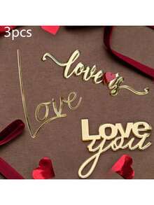 Bộ 3/6/15 chiếc phụ kiện trang trí bánh hình trái tim vàng độc đáo cho ngày Valentine, thích hợp cho sinh nhật, trang trí bánh ngọt ngày Valentine và làm bánh. - Nhiều màu - Xem 9