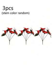 5 Tenedores Flor artificial de Nochebuena Rosa roja Decoración de sala de estar Maceta Flor de seda roja Ramo de terciopelo Flor de plástico (Color del tallo aleatorio) Flor artificial Decoración navideña Planta verde Maceta Ambiente navideño Adornos de Año Nuevo Decoración de boda DIY, Decoración de jardín al aire libre Fiesta de vacaciones Regalo de decoración - Rojo - Ver 9