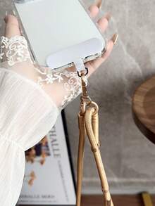 1 件纯色皮革长颈带挂绳，带金属扣，耐用斜挎手机挂绳，适合送给母亲、家人、朋友、生日、节日的礼物，手机挂饰，手机链 - 彩色 - 查看 6