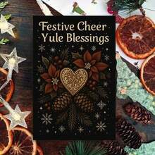 بطاقة تهنئة يول "فرح الأعياد وبركات يول" مع مغلف - تصميم يول الوثني، مثالية لأصدقاء وعائلة الوثنيين، مناسبة لاحتفالات يول، بطاقة تهنئة عيد - متعدد الألوان - مشاهدة 1