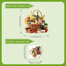 厨房贴纸 水果篮墙贴 丰盛水果篮贴纸 防水防尘贴纸，PVC材质 可移除耐磨贴纸，适用于厨房装饰、墙面装饰、餐厅装饰 - 彩色 - 查看 13