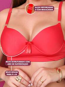 Kit Of 3 Basic Women's Bras With Reinforced Cups And Adjustable Straps, Sizes S To XL, For Everyday Use. - BLACK NUDE WHITE - View 7