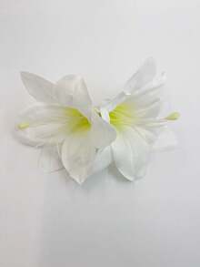 1件优雅百合花发夹头饰，百搭侧边花朵配饰，适合女性日常佩戴，爪夹，发爪，发夹，发卡，发饰，发卡 - 白色 - 查看 2