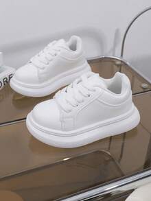 1 paire de chaussures de sport pour enfants, nouvelles pour l'automne. Chaussures décontractées pour filles avec semelle souple, mode polyvalente, antidérapante, à bout rond pour l'extérieur - Blanc - Voir 2