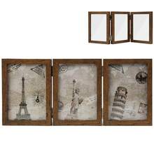 精致三折小相框，4 x 6 英寸铰链式相框，3 个开口，采用真玻璃。 - 彩色 - 查看 13