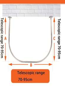 1 pièce Tringle de douche réglable en acier inoxydable - Options en forme de U et fixes pour la salle de bain, le magasin de vêtements, l'espace privé, cadeau pour la maison, cadeau pour les amis, toutes saisons, tringle à rideaux en acier inoxydable, barre à serviettes, tringle de suspension