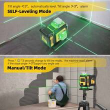 ONEVAN 16 Lines 4D Laser Levels 360 Horizontal Vertical Green Line Laser Level Self-Leveling Measure Leveling Tool - UK Plug(220-240V) - View 9