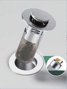 1 pieza Tapón de fregadero de baño con colador incorporado - Tapón de drenaje anti-olor y anti-obstrucción para cocina y baño