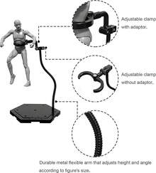 TendenciaBase de exhibición para figuras de acción NovaViva con brazo de soporte metálico ajustable, base de soporte para exhibición de figuras de acción compatible con HG RG SD SHF Gundam 1/144 juguete conCalidad premium - 2pcs Negro - Ver 3