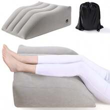 Comfort Inflatable Leg Pillow - Elevation Cushion For Surgery Injury Recovery Sleeping - Grey - View 9
