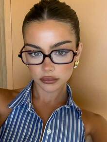 1pc Plastic Geometric Sweet Modern Simple Style Punk Delicate All-Match Best Friend Style Women Clear Glasses Reading Musical Festival Back-To-School Essentials Watch TV All-Season Accessories