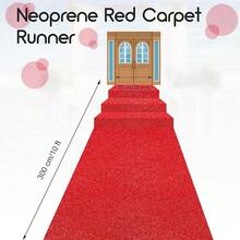 10 X 2.3 Ft Neoprene Carpet Runner Reusable Plastic Floor Runner Non Slip Rubber Backed Rugs For Hallway Aisle Carpet Roll For Wedding Party Decor Prom Business Outdoor(Light Red),2'4inchx10'(Rectangular),LightRed - LightRed - View 4