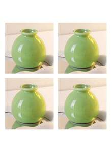 6/4/3/1件套迷你多巴胺风格宽口陶瓷花瓶（不含鲜花），房间人造花装饰，干花桌面摆件，家居装饰，摄影道具，适用于卧室、门廊、节日装饰、情人节礼物、复活节装饰、室内装饰、返校季、房间装饰、学习用品，玻璃花瓶