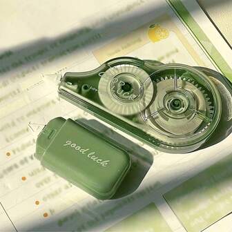 5pcs Green Correction Tape - Designed For School Or Office Use, With Good Coverage Effect. Transparent Packaging, Easy To Use. Japanese-Style Correction Tape Set, Instant Error Correction, Durable PET Material, Simple And Practical Stationery With An Ins Style