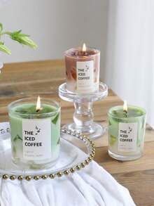 1pc New Jelly Candle, Scented Candle (Flavor: Matcha/Iced Coffee Candle), Room Decor, Suitable For Wedding Decoration, Christmas Gift, Candle, Back To School Dorm Decor, Valentine's Day Gift, Birthday Gift, Gift For Family, Friends, Women, New Year Gift, Living Room Decor, Easter, Carnival, Party, Fun Gift For Boyfriend And Ladies, Candle Gift Set, 1/2pc. - Multicolor - View 9